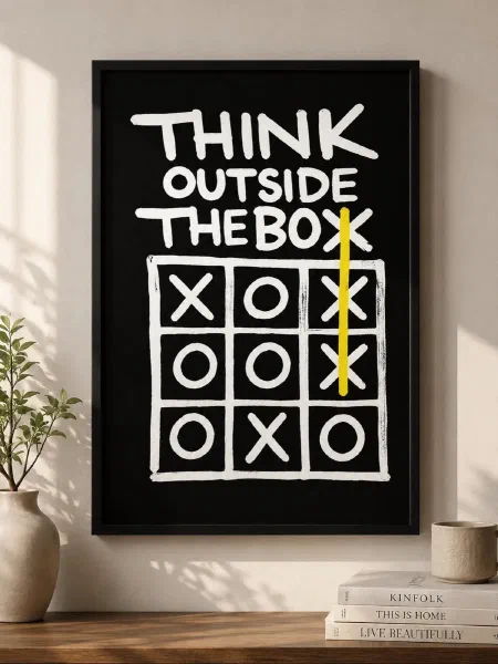 Think Outside the Box: A Minimalist Office Poster for Creative Thinkers