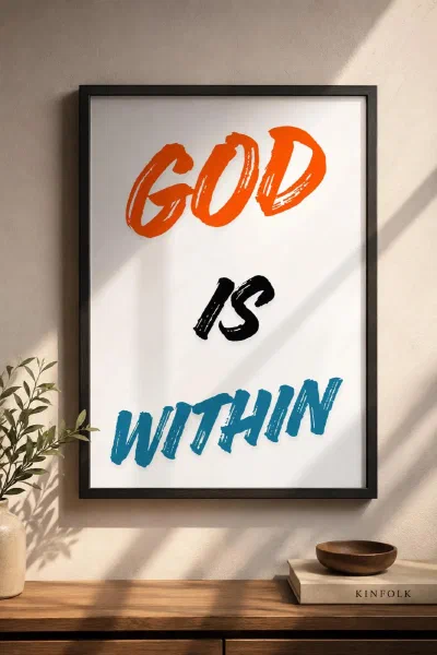 God Is Within: A Bold Typography Poster for the Modern Believer