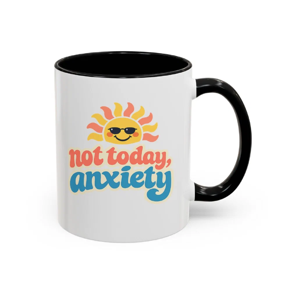Not Today, Anxiety: A Retro Sun Mug for the Friend Who Gets It