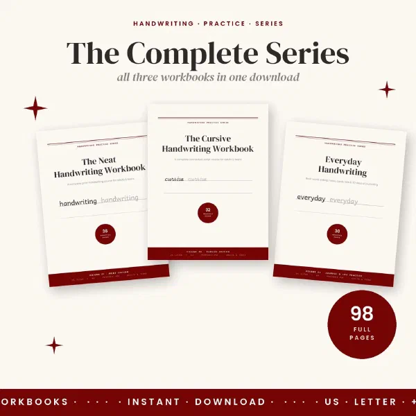 The Complete Handwriting Practice Bundle: 98 Pages from Neat Print to Cursive to Daily Journaling