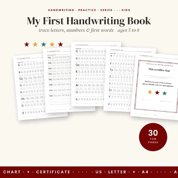 Kids Handwriting Practice Workbook, Ages 5-8: The Printable That Feels Like Play, Not Homework
