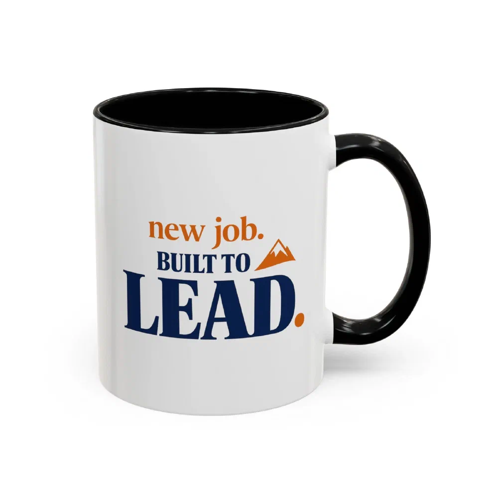 New Job, Built to Lead Mug for Him: A Sharp Congrats Gift for His Big Move