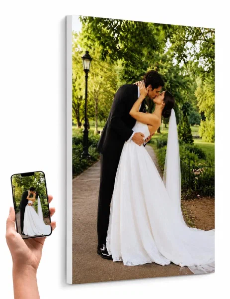 Custom Photo Canvas Print: A Vertical Wedding & Anniversary Keepsake