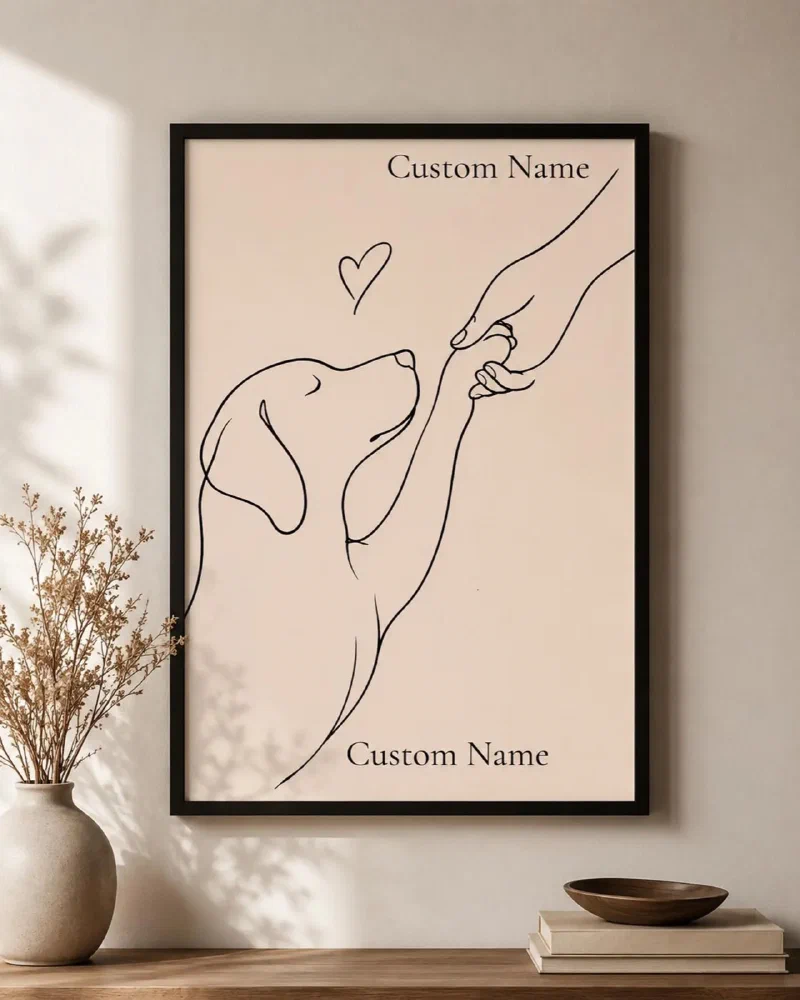 Personalized Dog Line Art: A Minimalist Custom Print of Their Best Friend