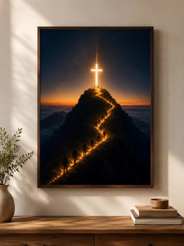 Path to the Cross, Cinematic Christian Wall Art